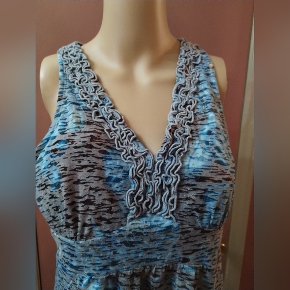 Cato women's blue sleeveless size large blouse shirt top - Picture 6 of 8